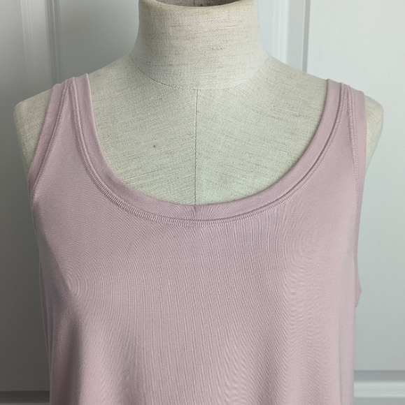 Eileen Fisher Tank Organic Cotton Stretch Jersey Scoop Neck Light Plum L NWT - Picture 2 of 12